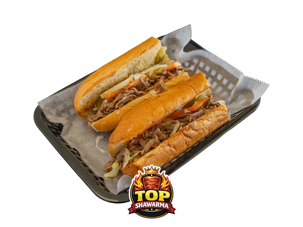 Beef shawarma sandwiches